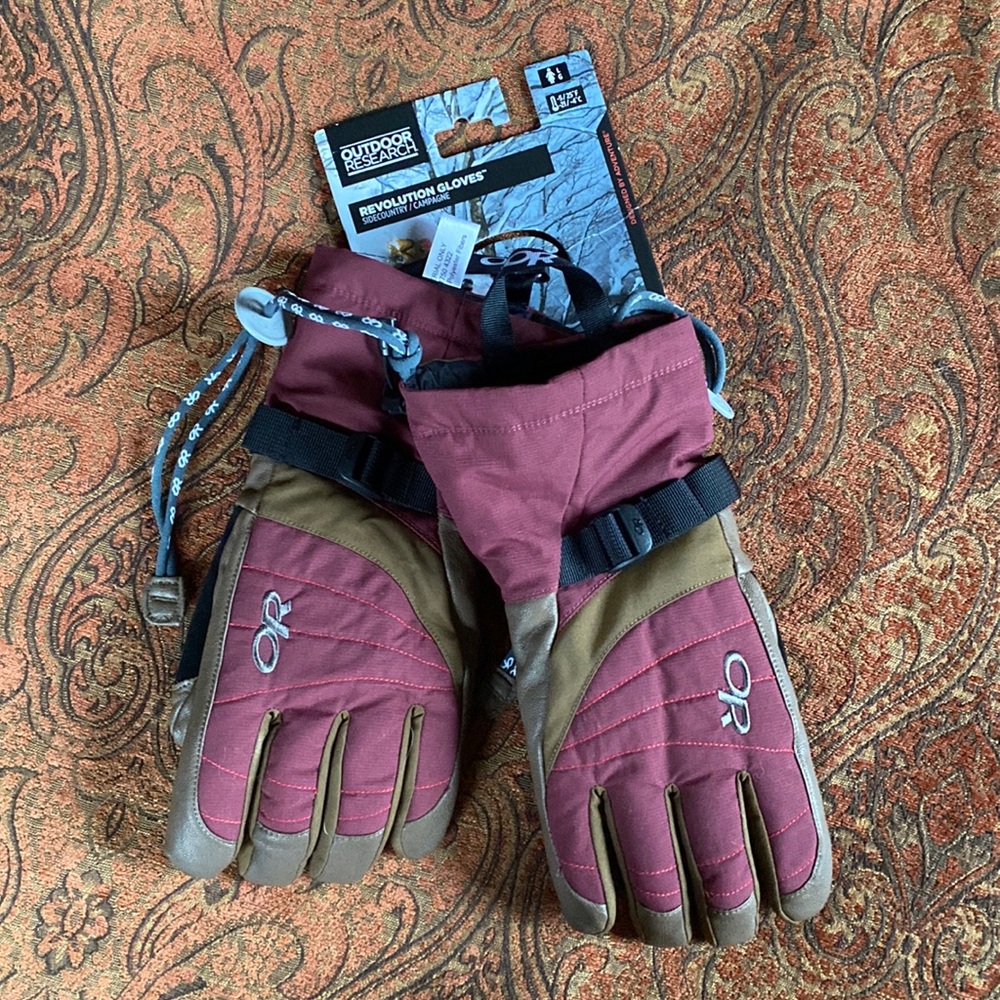 Outdoor Research Revolution Ski Gloves waterproof insulated leather ZIN New W L